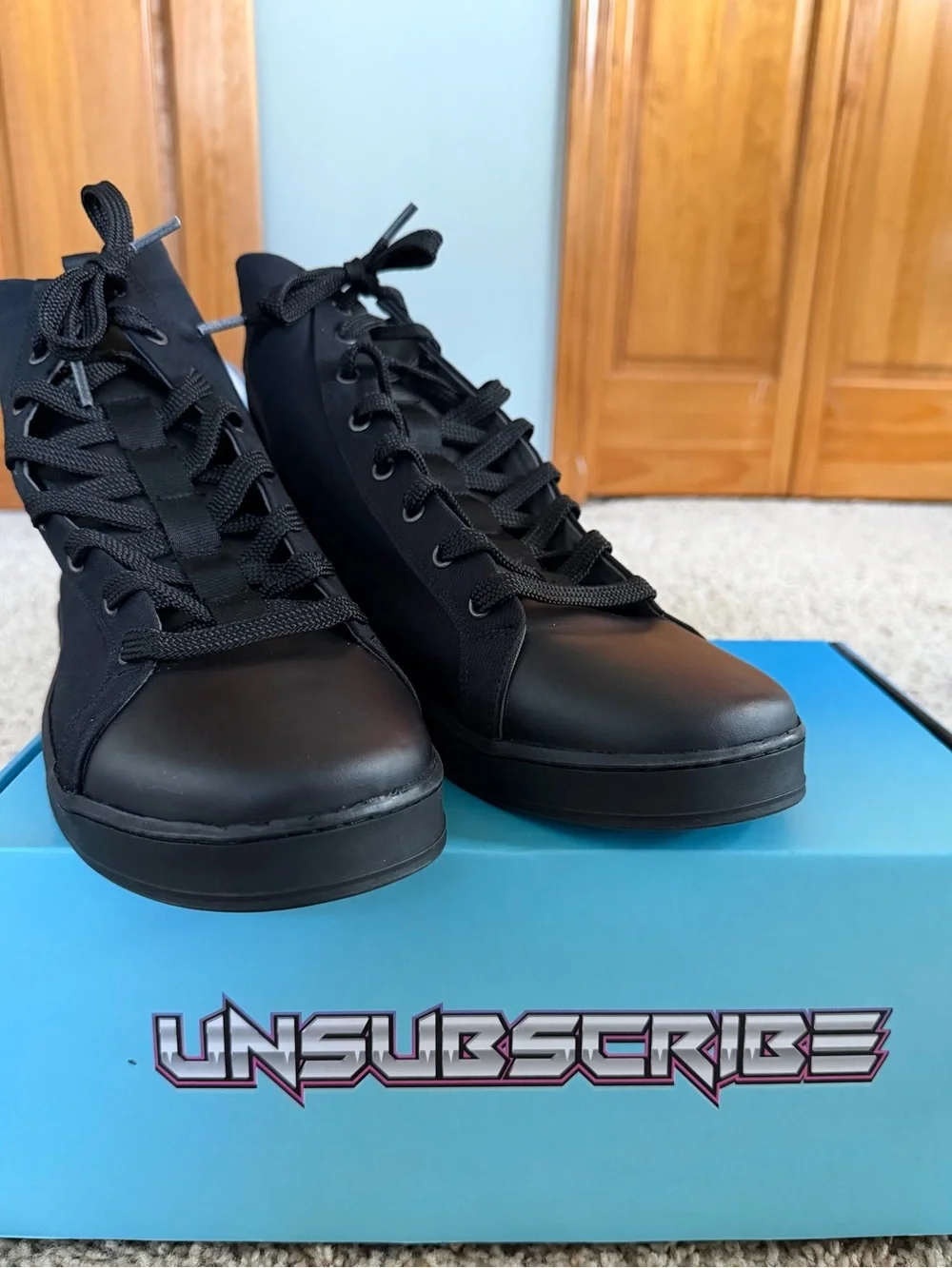 Men's Black High-Top Canvas Sneakers
